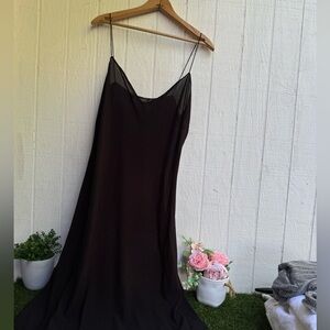 THEORY 100% SILK DRESS Black Slip dress New with tags (sheer dress) size 12